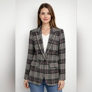 Loft Size 4 Gray Plaid Blazer